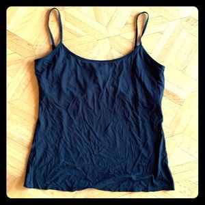 Tribal black camisole tank top w/built in bra